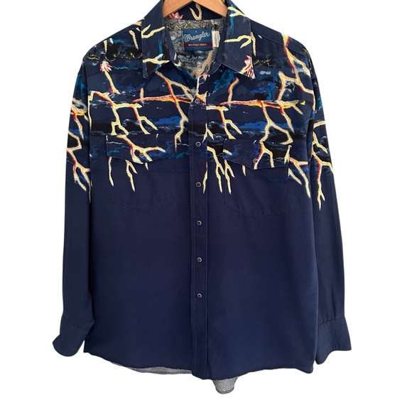 Wrangler Vintage Garth Brooks Style Western Pearls Snap Shirt Size Large - Picture 1 of 7